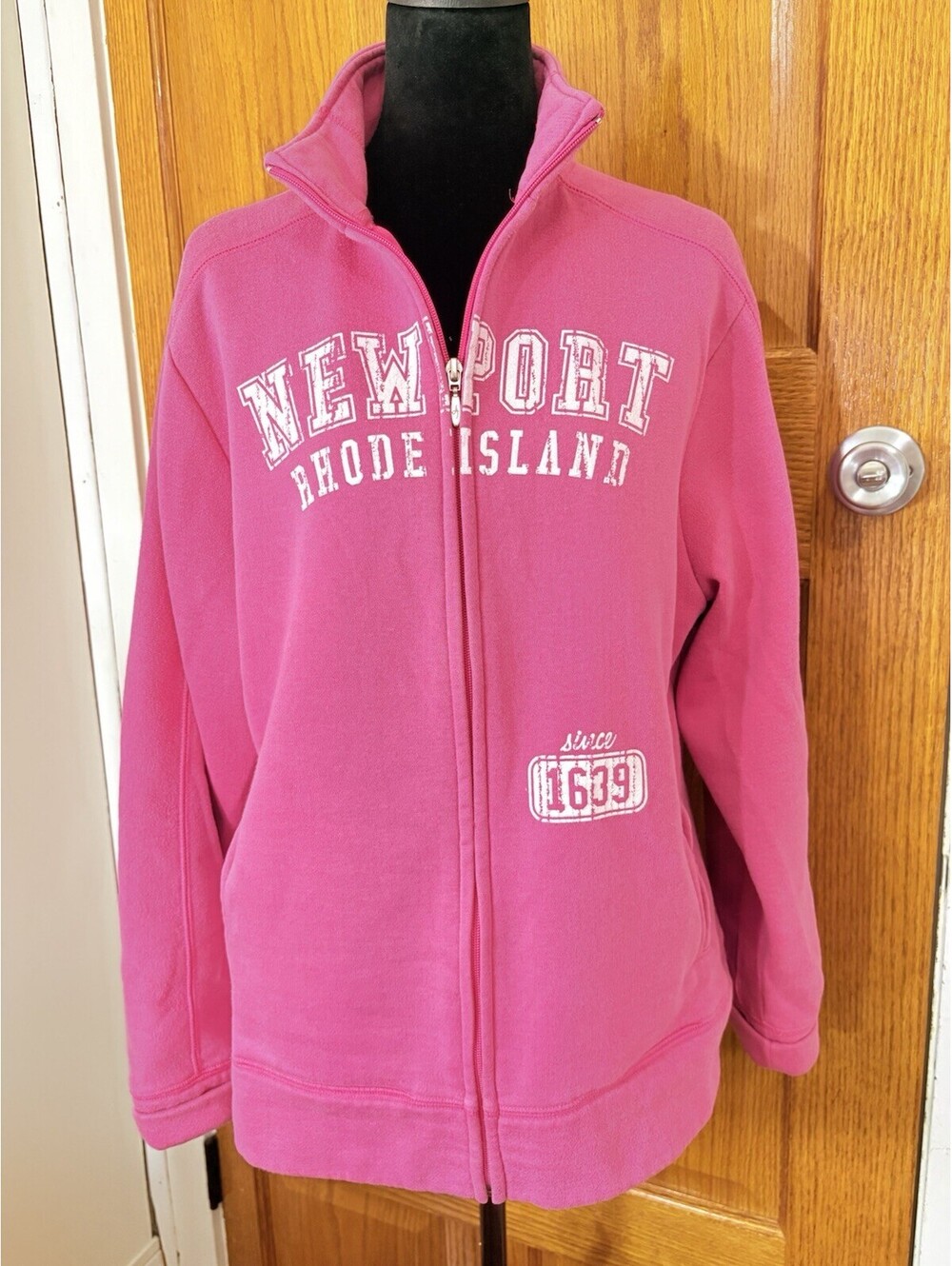 Artisans L Pink Full Zip Fleece Sweatshirt Jacket Graphic